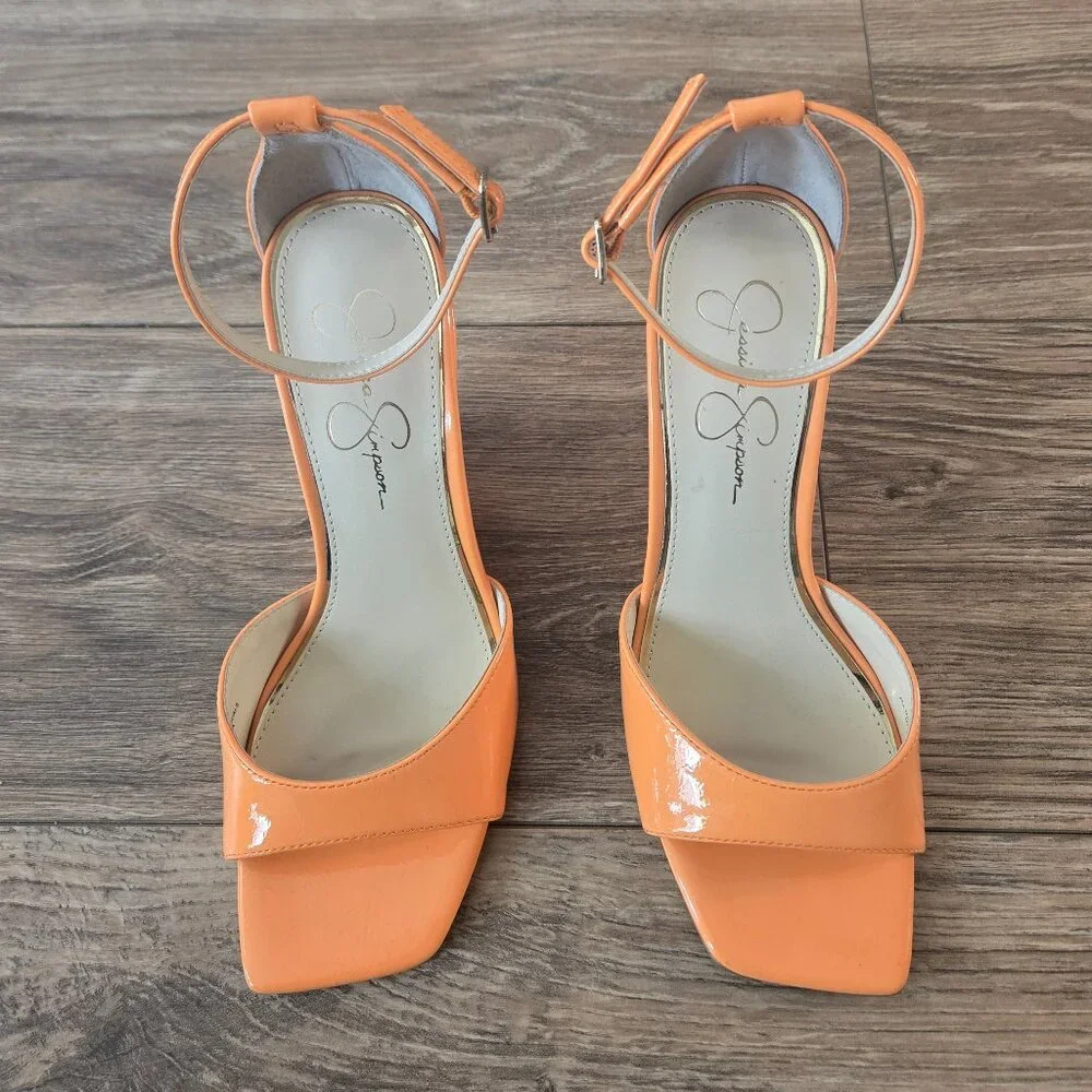 Jessica Simpson Leehi Orange Wedge Heel Sandal